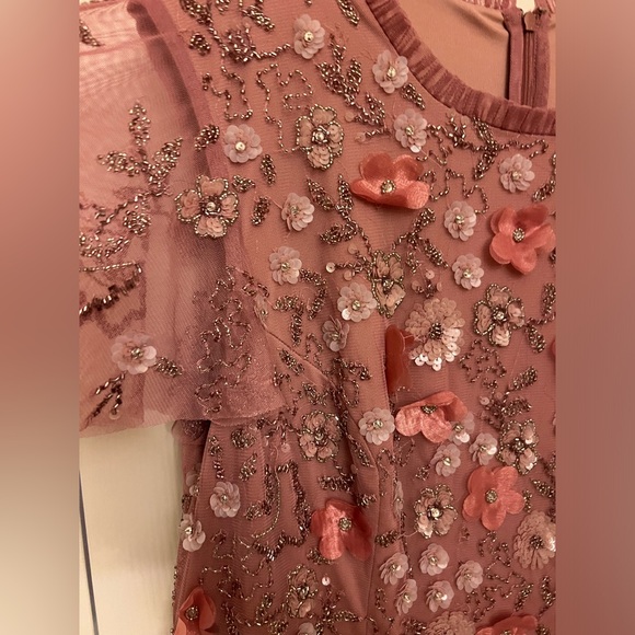 Mac Duggal Blush Floral Midi Dress - Picture 5 of 16